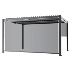 Store latéral gris clair 370cm pour pergola bioclimatique en aluminium X-METAL