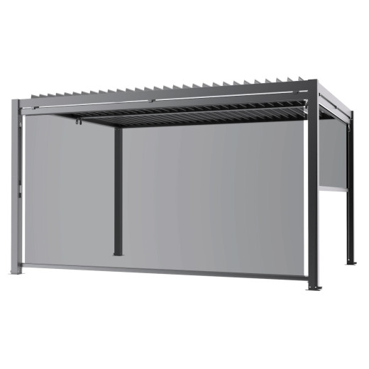 Store latéral gris clair 370cm pour pergola bioclimatique en aluminium X-METAL