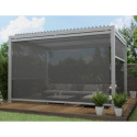 Store latéral gris clair 370cm pour pergola bioclimatique en aluminium X-METAL
