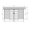 Abri de jardin Stockholm 8,91m² en bois massif 28mm avec double porte - SOLID
