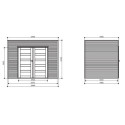 Abri de jardin Capri 5,94m² en bois traité autoclave 19mm avec double porte - SOLID