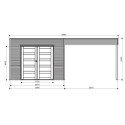 Abri de jardin Salerno 11,76m² en bois traité autoclave 19mm avec terrasse couverte - SOLID