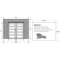 Abri de jardin Potenza 5,94m² en bois traité autoclave 19mm avec terrasse couverte - SOLID