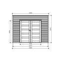 Abri de jardin Bari 8,69m² en bois traité autoclave 19mm avec double porte - SOLID