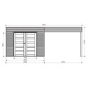 Abri de jardin Tarento 8,69m² en bois traité autoclave 19mm avec terrasse couverte - SOLID