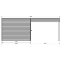 Abri de jardin Matera 8,69m² en bois traité autoclave 19mm avec terrasse couverte - SOLID