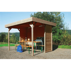 Pavillon de jardin Regensburg 6m² en bois traité autoclave avec panneaux pré-montés - SOLID