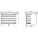 Pavillon de jardin Regensburg 6m² en bois traité autoclave avec panneaux pré-montés - SOLID