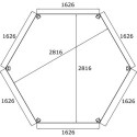 Pavillon de jardin hexagonal 6,68m² en bois traité autoclave avec balustrades - SOLID