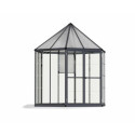 Serre de jardin hexagonale en alu et polycarbonate 5,26m² Oasis™ Grey – Canopia
