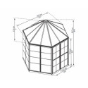 Serre de jardin hexagonale en alu et polycarbonate 5,26m² Oasis™ Grey – Canopia