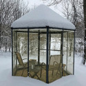 Serre de jardin hexagonale en alu et polycarbonate 5,26m² Oasis™ Grey – Canopia