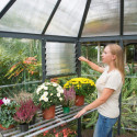 Serre de jardin hexagonale en alu et polycarbonate 5,26m² Oasis™ Grey – Canopia