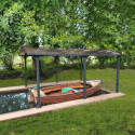 Carport en alu gris et polycarbonate 1 voiture 18,2m² Arcadia™ 5000 – Canopia