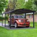 Carport en alu gris et polycarbonate 1 voiture 18,2m² Arcadia™ 5000 – Canopia