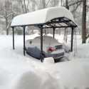 Carport en alu gris et polycarbonate 1 voiture 18,2m² Arcadia™ 5000 – Canopia