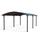 Carport en alu gris et polycarbonate 1 voiture 23,3m² Arcadia™ 6400 – Canopia