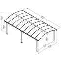 Carport en alu gris et polycarbonate 1 voiture 23,3m² Arcadia™ 6400 – Canopia