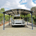 Carport en alu gris et polycarbonate 1 voiture 23,3m² Arcadia™ 6400 – Canopia