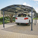 Carport en alu gris et polycarbonate 1 voiture 23,3m² Arcadia™ 6400 – Canopia