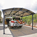 Carport en alu gris et polycarbonate 1 voiture 23,3m² Arcadia™ 6400 – Canopia
