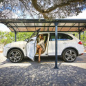 Carport en alu gris et polycarbonate 1 voiture 23,3m² Arcadia™ 6400 – Canopia