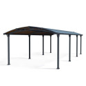 Carport en alu gris et polycarbonate 31m² Arcadia™ 8500 – Canopia