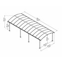 Carport en alu gris et polycarbonate 31m² Arcadia™ 8500 – Canopia