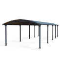 Carport en alu gris et polycarbonate 38,7m² Arcadia™ 10600 – Canopia