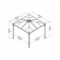 Pergola en aluminium et polycarbonate 295x295cm Palermo™ 3000 - Canopia