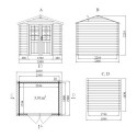 Abri de jardin en bois massif 5m² - madriers 28mm - Eden