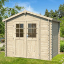 Abri de jardin en bois massif 6,25m² - madriers 28mm - Eden
