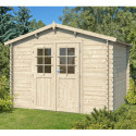 Abri de jardin en bois massif 7,5m² - madriers 28mm - Eden