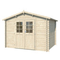 Abri de jardin en bois massif 9m² - madriers 28mm - Eden