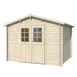 Abri de jardin en bois massif 9m² - madriers 28mm - Eden