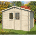 Abri de jardin en bois massif 9m² - madriers 28mm - Eden