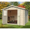 Abri de jardin en bois massif 9m² - madriers 28mm - Eden
