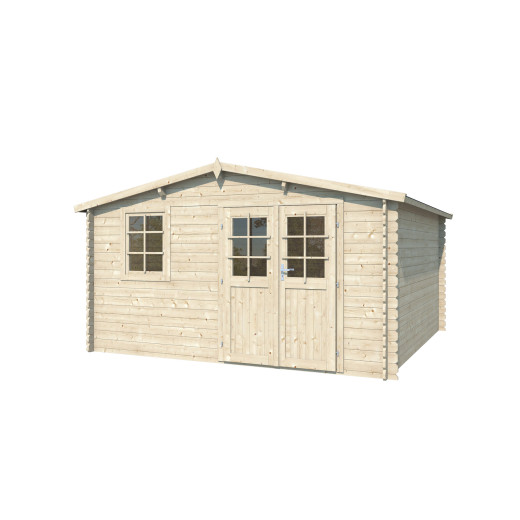 Abri de jardin en bois massif 12m² - madriers 28mm - Eden