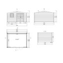 Abri de jardin en bois massif 12m² - madriers 28mm - Eden