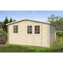 Abri de jardin en bois massif 12m² - madriers 28mm - Eden