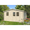 Abri de jardin en bois massif 16m² - madriers 28mm - Eden