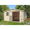 Abri de jardin en bois massif 16m² - madriers 28mm - Eden