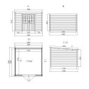 Abri de jardin en bois massif 9m² toit plat - madriers 28mm - Eden