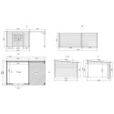 Abri de jardin en bois massif 15m² avec appentis - madriers 28mm - Eden