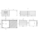 Abri de jardin en bois massif 18m² avec appentis - madriers 28mm - Eden