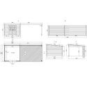 Abri de jardin en bois massif 21m² avec appentis - madriers 28mm - Eden