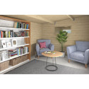 Abri de jardin en bois massif 24m² avec appentis - madriers 34mm - Eden