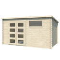 Abri de jardin en bois massif 10m² - madriers 34mm - Eden