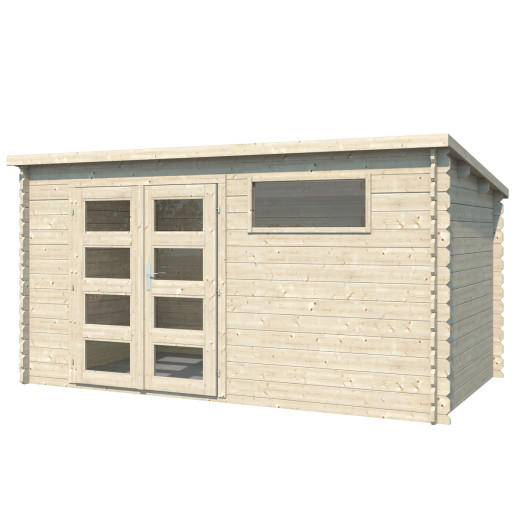 Abri de jardin en bois massif 10m² - madriers 34mm - Eden
