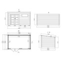 Abri de jardin en bois massif 10m² - madriers 34mm - Eden